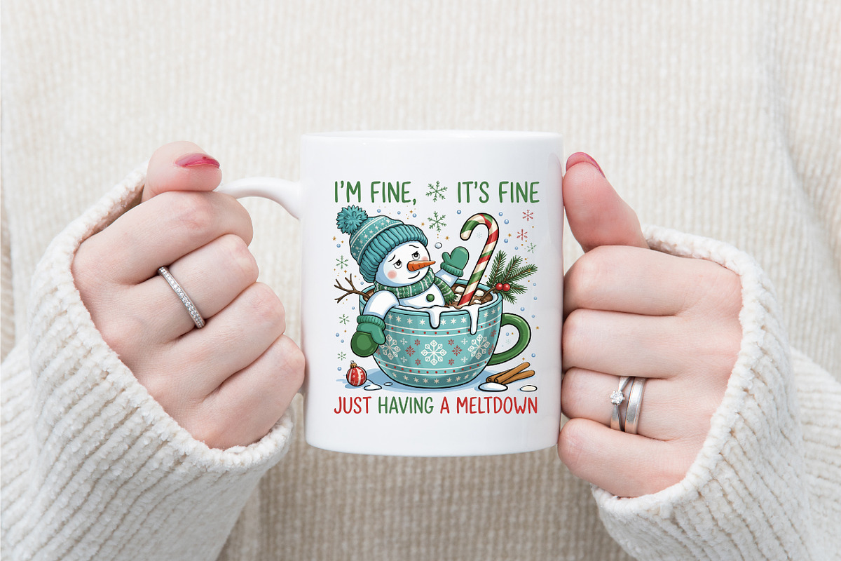 Funny Cute Snowman Png Christmas PNG, an Illustration by designcity5 (Photo 6 of 8)