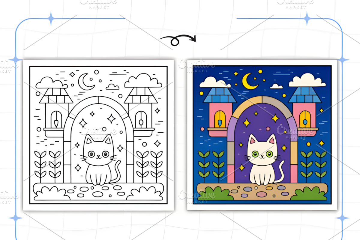 Whimsical Cozy Worlds Coloring Book, a Decorative Illustration by Design Station (Photo 6 of 8)