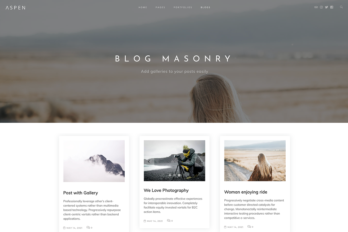 Aspen - Minimalist WordPress Theme, a WordPress Template by treethemes (Photo 5 of 13)