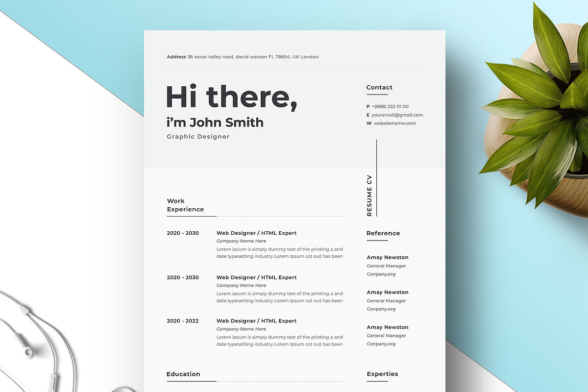 Clean Resume Template, a Resume Template by PicoartBd (Photo 1 of 4)