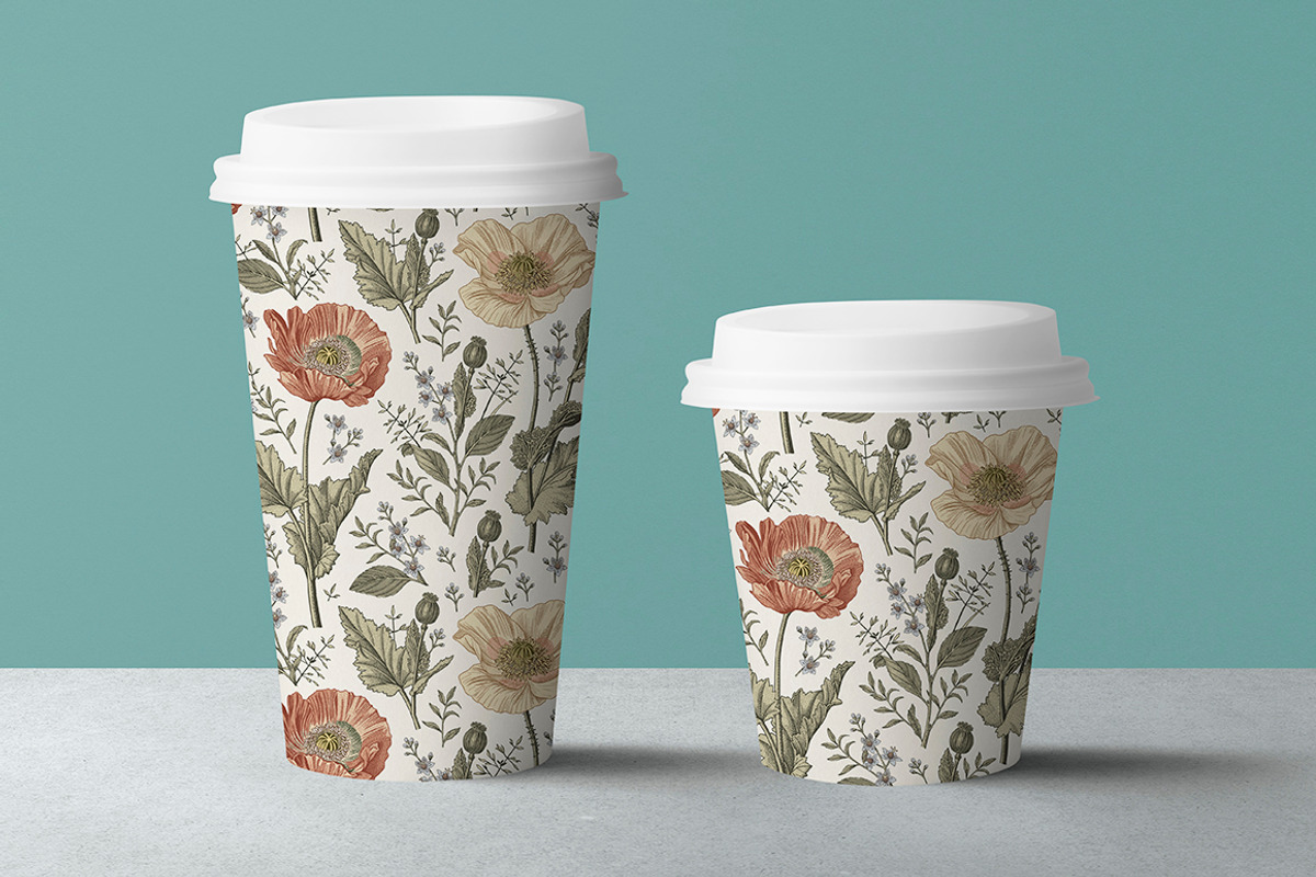 Seamless Set Flowers Poppy Poppies, a Pattern Graphic by Vintage (Photo 5 of 11)