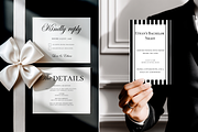 B&W Wedding Stationery Mockup Bundle, an Advertising Mockup by Serenefeeling (Thumbnail 8 of 14)