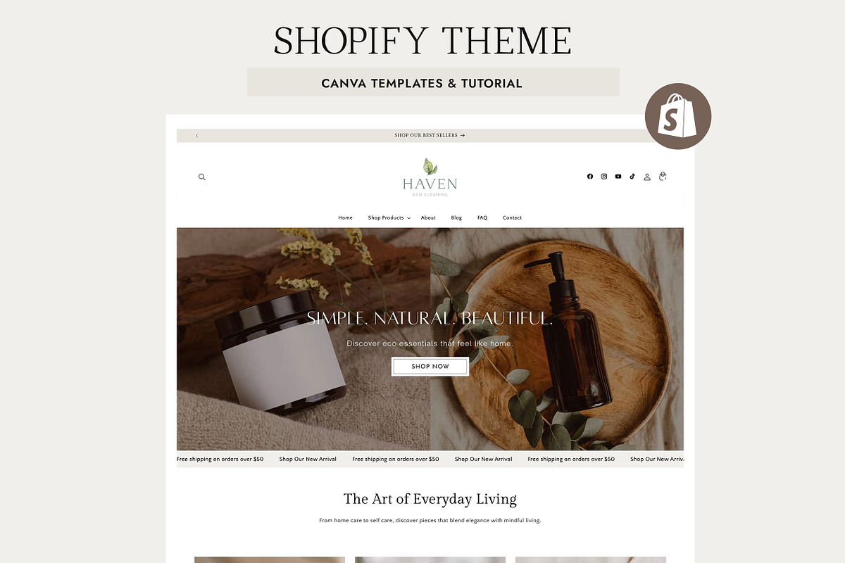 Skincare and Beauty Shopify Template, a Shopify Template by Sky and Stars (Photo 1 of 6)