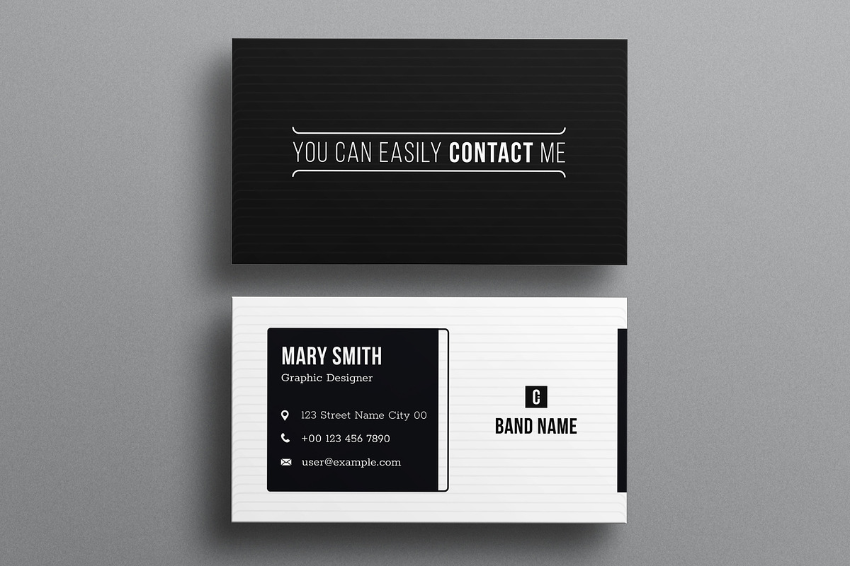 Black White Business Card Design, a Business Card Template by MightyDesign (Photo 1 of 6)