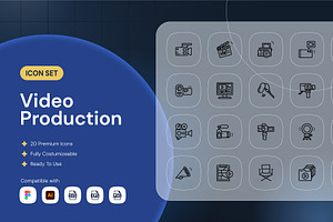 Video Production Icon, an Outline Icon by Nathaya Studio
