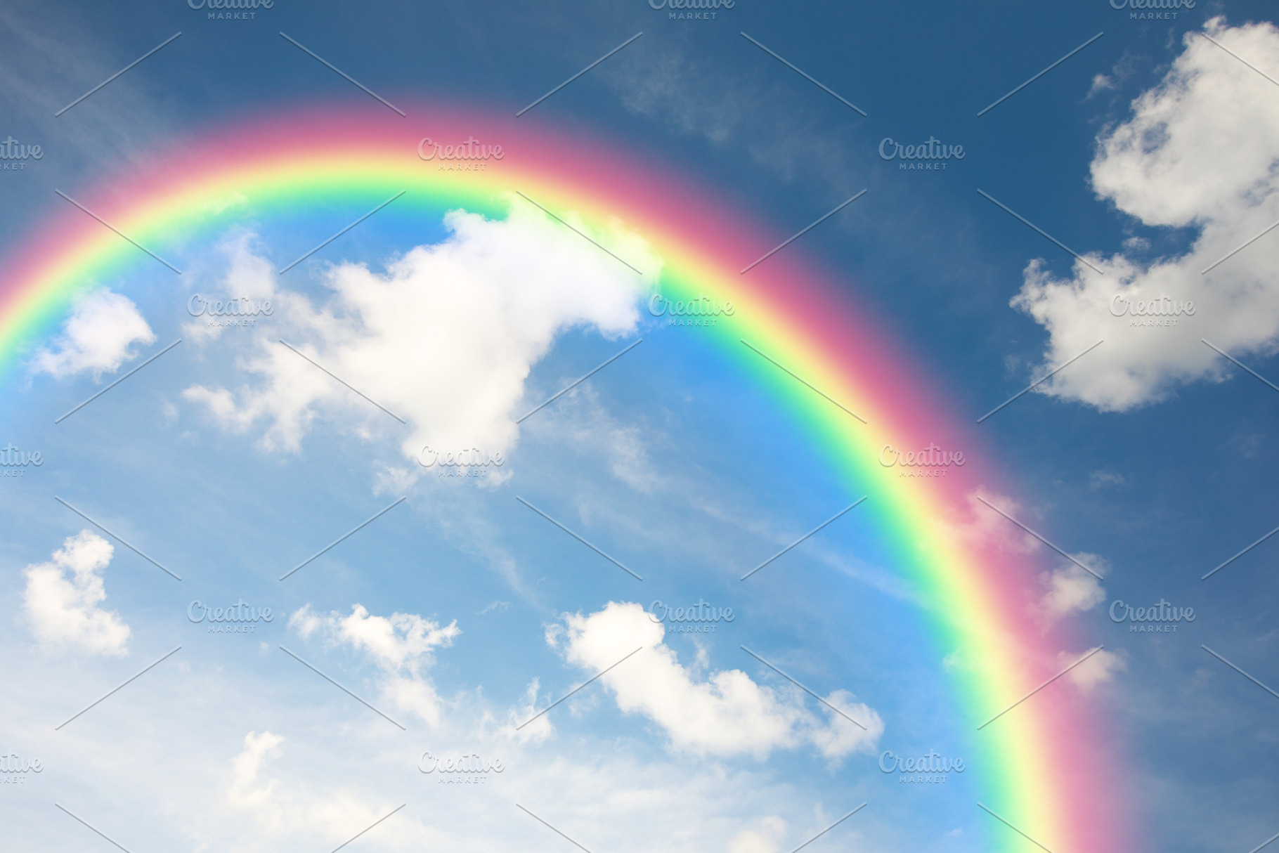 Blue sky and rainbow containing aged, aging, and air, a Nature Photo by Pushish Images