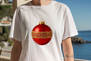 Red Gold Christmas Ornaments Clipart, an Illustration by SVGArt (Thumbnail 7 of 8)