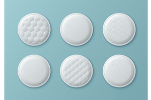 Set of white round cotton pads, an Object Illustration by art PVP - market