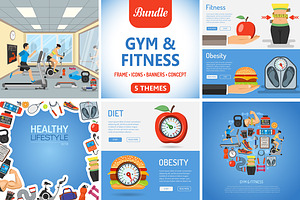 Gym and Fitness Themes, an Outline Icon by TAlex