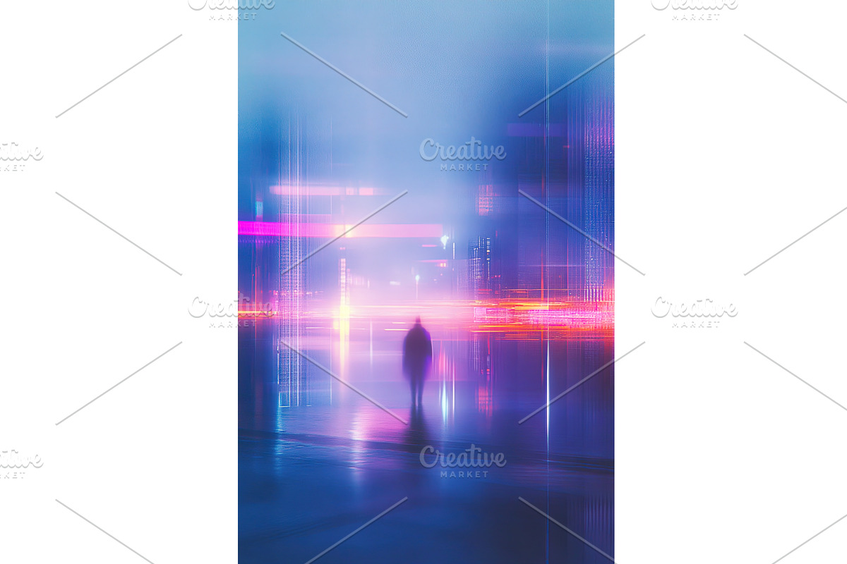 Futuristic cityscape with silhouette, an Illustration by Lermont51