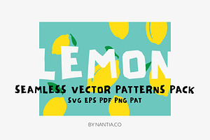 Lemon Seamless Vector Patterns Pack