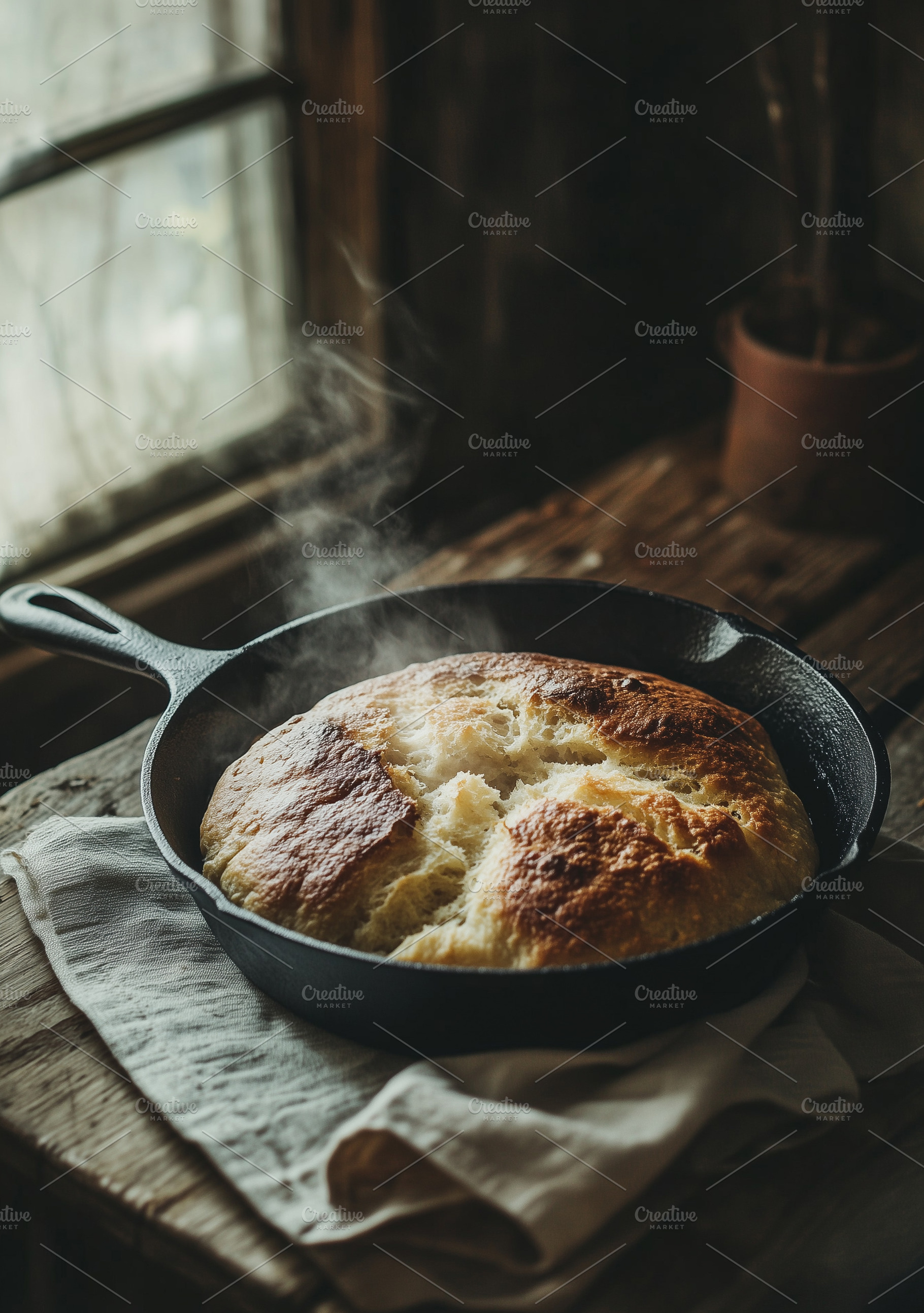 Freshly baked, steaming bread, a Food & Drink Photo by MistyDay