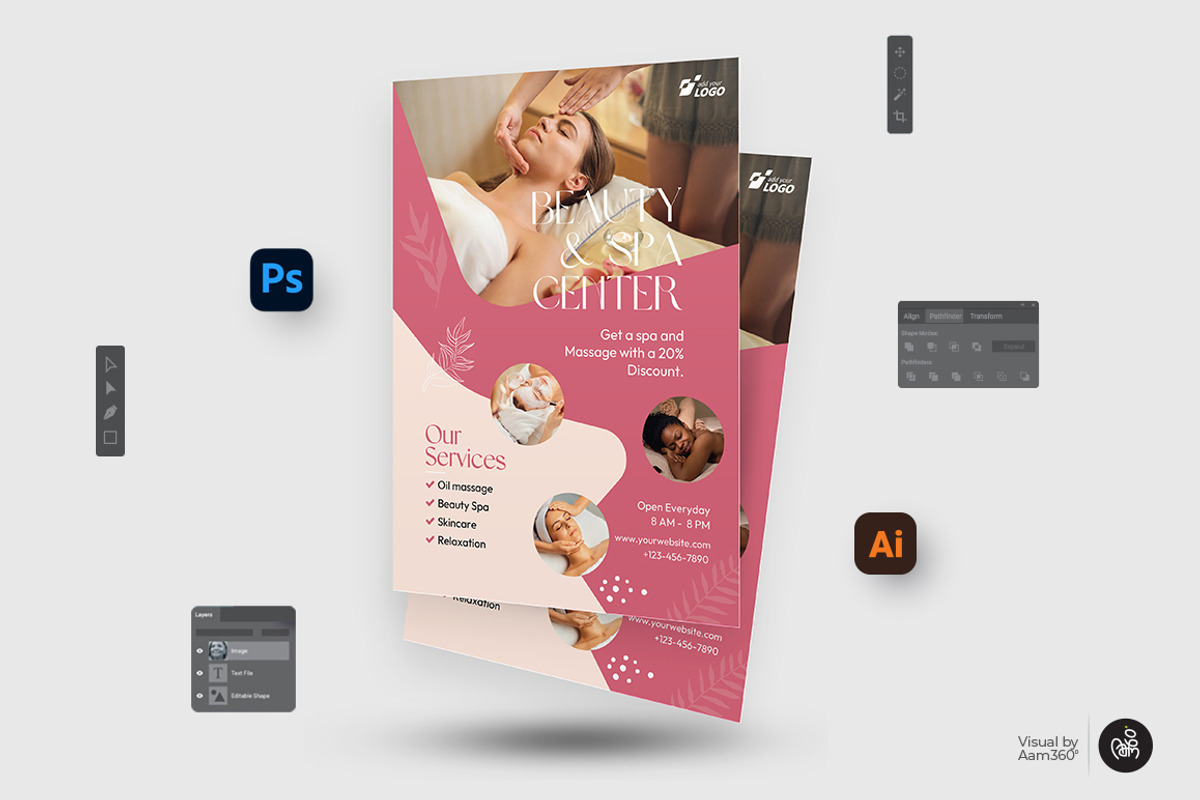 Beauty & Spa Center Flyer Template, a Flyer Template by Aam360 (Photo 2 of 3)