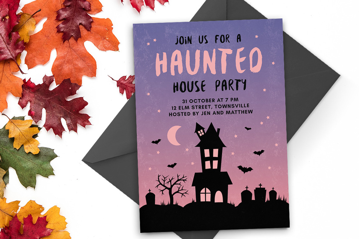 Halloween Invitation - Haunted House, an Invitation Template by ClementineCreative (Photo 3 of 6)