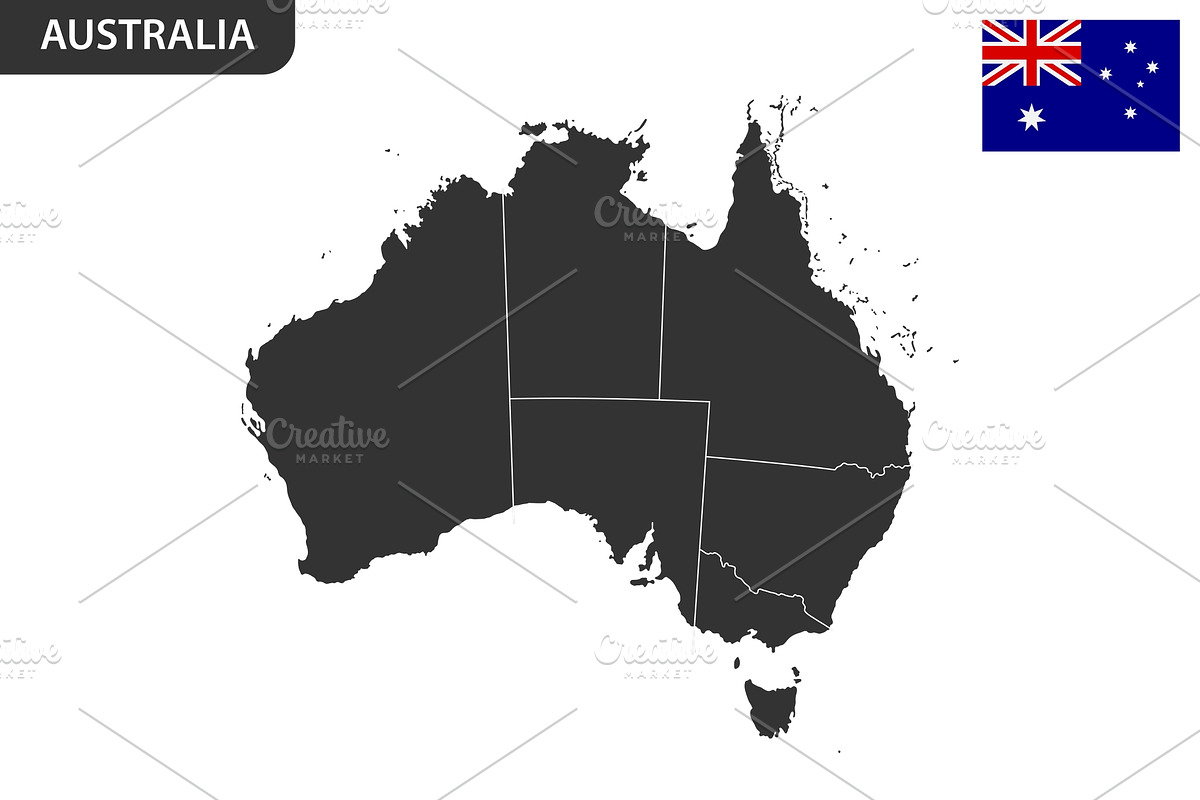 Detailed map of Australia, an Illustration by Vector Shop (Photo 5 of 5)