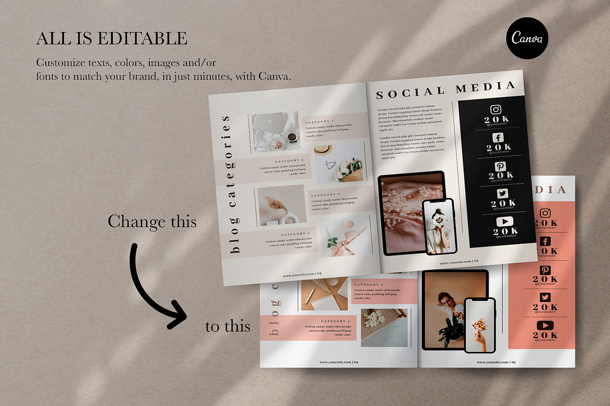 Media Kit Canva Template | DAHLIA, a Brochure Template by Studio Next (Photo 8 of 9)