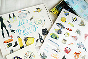 Diving watercolor set, a Texture Illustration by airdynamic (Thumbnail 4 of 6)