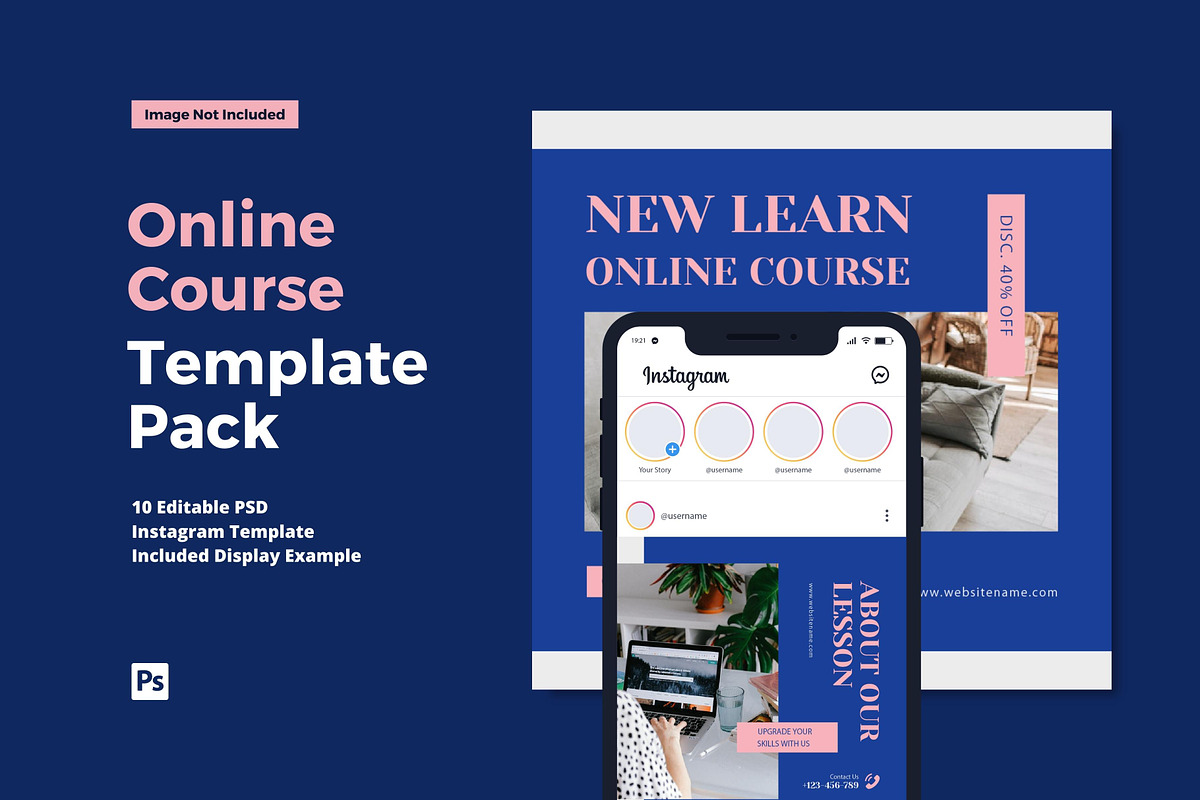 Online Course Instagram Post, a Social Media Template by CavenArt (Photo 1 of 5)