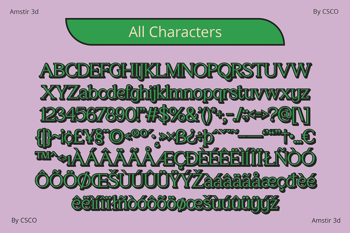 Amstir 3D, a Serif Font by Craft Supply Co. (Photo 3 of 8)