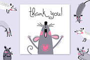Rats - cute set, an Animal Illustration by Baksiabat (Thumbnail 7 of 7)