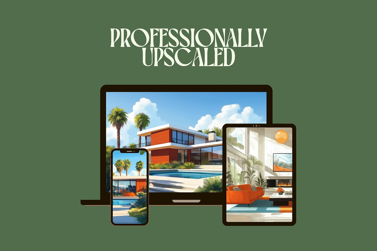 60 Mid Century House Illustrations, a Decorative Illustration by Incomelion (Photo 9 of 13)