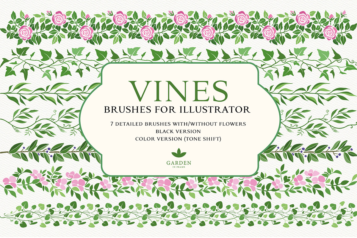 Botanical Vine Illustrator Brushes, a Brush Add-On by Garden in frame (Photo 1 of 5)