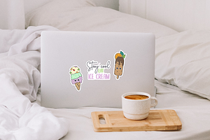 Ice Cream Kawaii Sticker Set