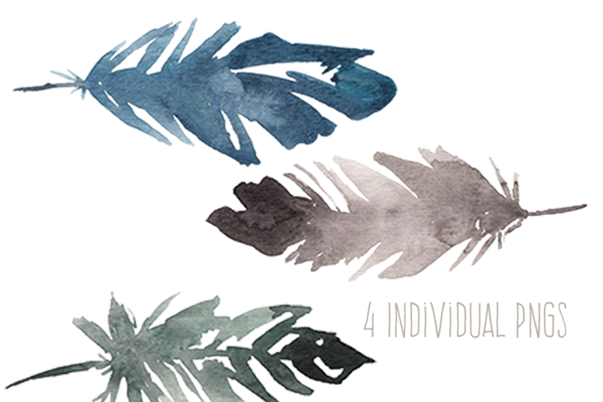 Prismatic Watercolor Feathers preview 2