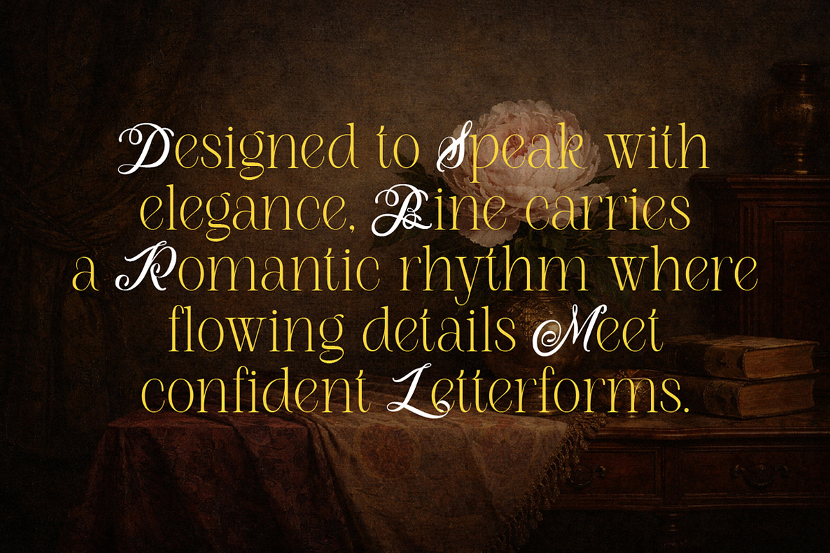 Roman Nemure - Romance Serif Font, a Serif Font by Muflieart (Photo 2 of 8)