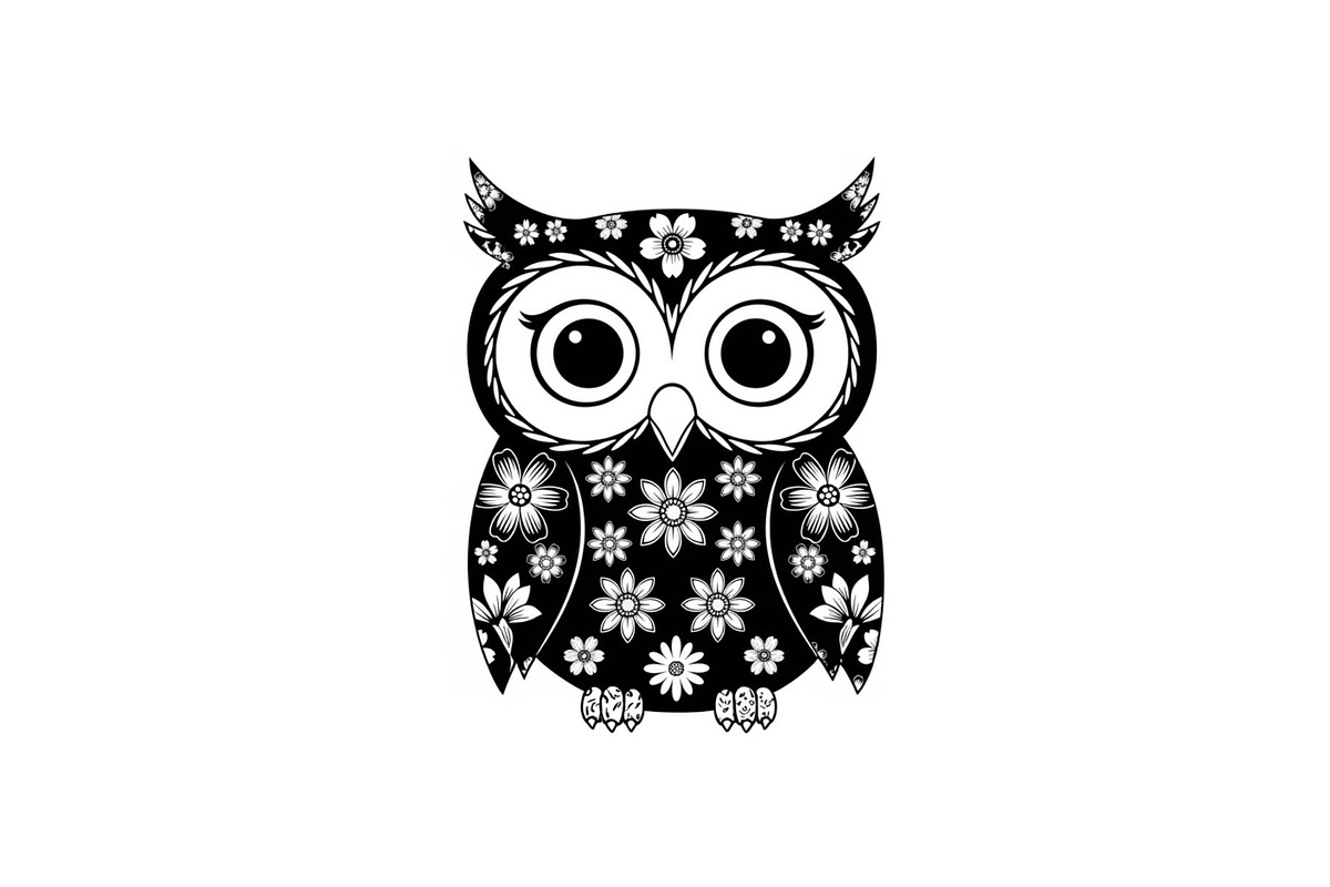 Cute Owl Silhouette Bundle, an Illustration by yasushie (Photo 27 of 31)