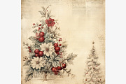 Vintage Christmas Digital Paper, a Seasonal Illustration by Vasmila (Thumbnail 6 of 6)