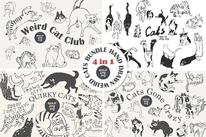 Funny Cats Line Art Bundle, an Illustration by Anastasiya Klempach
