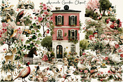 Watercolor Animals Garden Clipart, an Illustration by DreamCafeArt (Thumbnail 1 of 6)