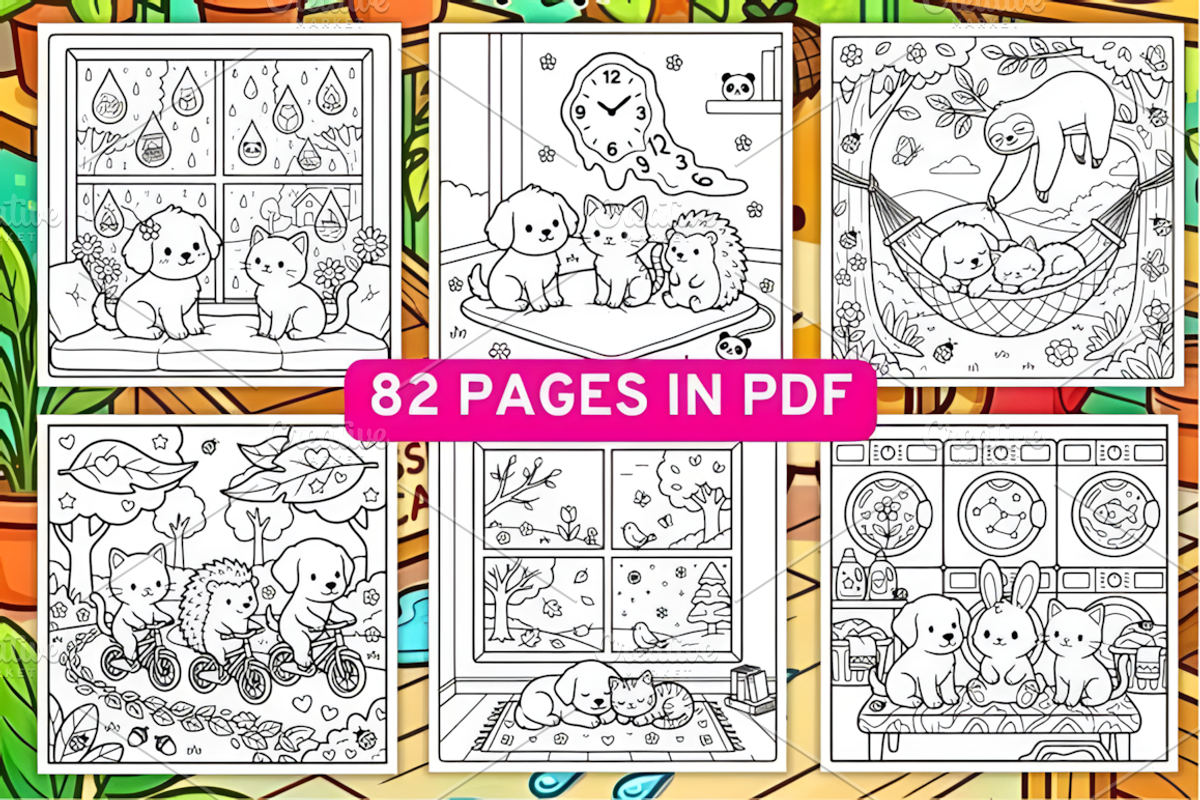 Cozy Quiet Friendship Coloring Book, an Animal Illustration by Design Station (Photo 2 of 3)