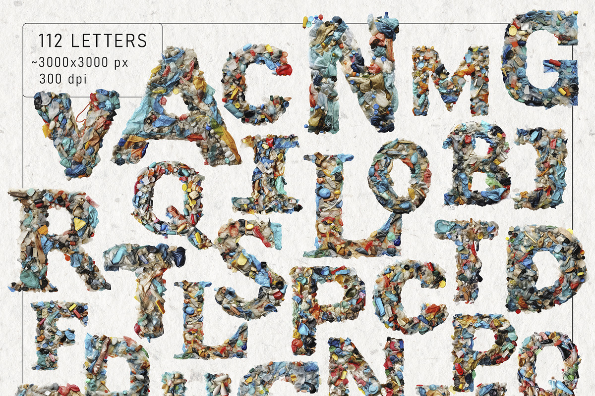 Plastic garbage letters. Trash ABC, an Object Graphic by AnMark (Photo 7 of 8)