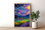 Starry Lavender Field Illustration, a Decorative Illustration by Housui Patterns (Thumbnail 6 of 12)