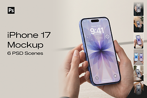 iPhone 17 Hand Holding Mockup Bundle, an iPhone Mockup by mockeyai