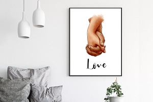 Hands Of Lovers Clipart, Romantic