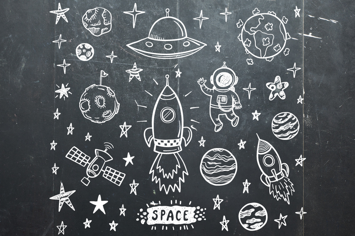 Space doodle set, an Object Graphic by Hala (Photo 1 of 3)