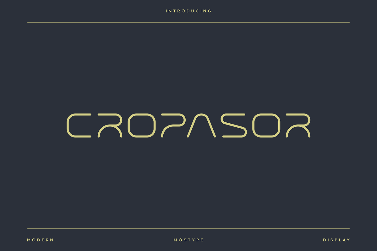 Cropasor - Modern Futuristic Typefac, a Font by Letterna (Photo 1 of 4)