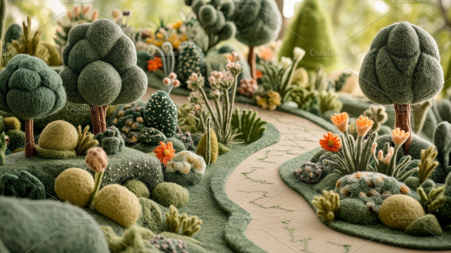 Felt style Vintage Botanical Garden, a Background Photo by Virgo Studio