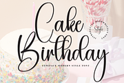 Cake Birthday | Script Font, a Handwritten Font by Scratchones (Thumbnail 1 of 8)