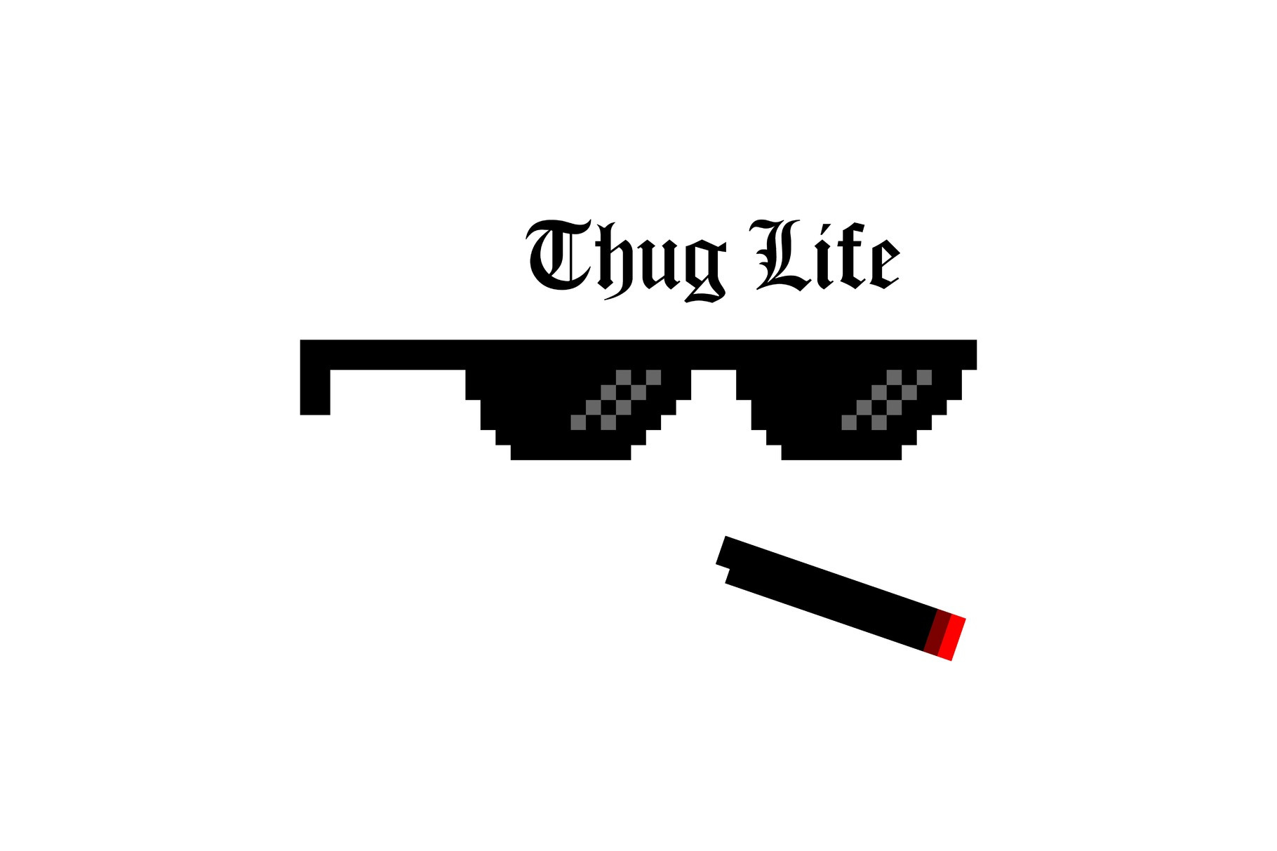 Pixel glasses of thug life meme., an Illustration by HAPPY VECTOR, image size:1820x1213