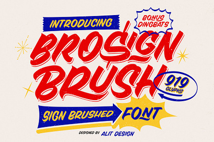 Brosign Brush Typeface, a Handwritten Font by alit design