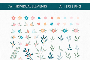 Floral Vector Elements Volume 001