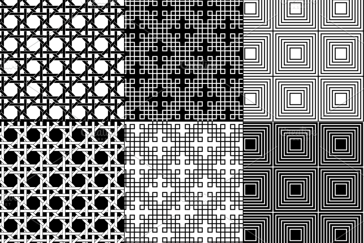Seamless Black Geometric Patterns, a Pattern Graphic by Melissa Held Designs (Photo 3 of 8)