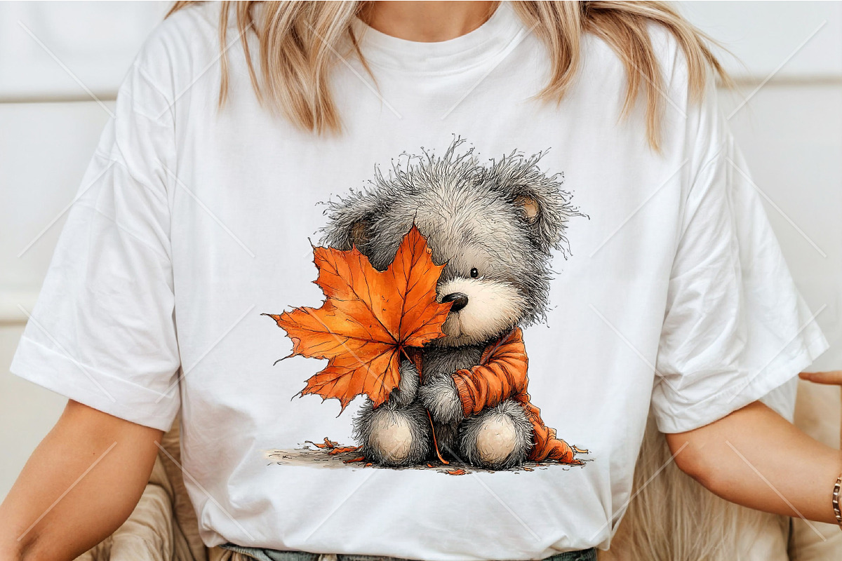 Whimsical Teddy Bear Fall Clipart, a Seasonal Illustration by Canvas Craft (Photo 6 of 10)