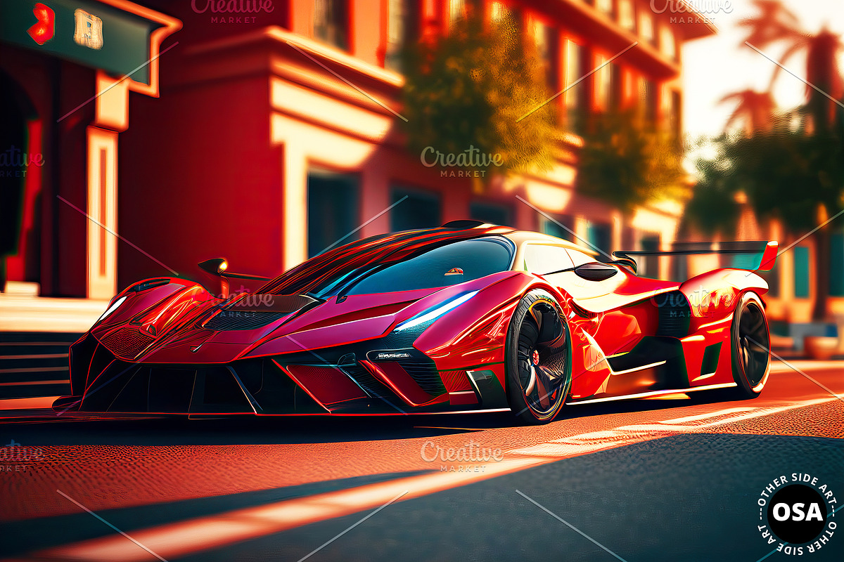 Supercar in the City Illustration, a Wallpaper Graphic by Other Side Art (Photo 5 of 8)