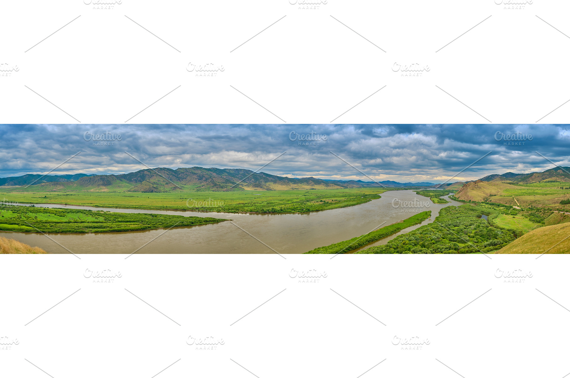 View of the Selenga River from Mount, an Architecture Photo by PhotoXab