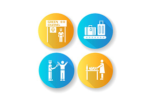 Airport Terminal Flat Design Icons